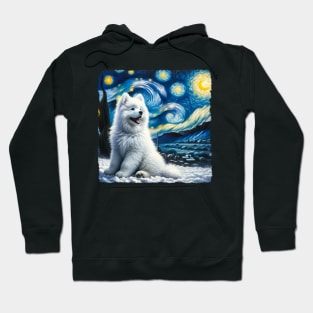 Starry Samoyed Dog Portrait - Pet Portrait Hoodie